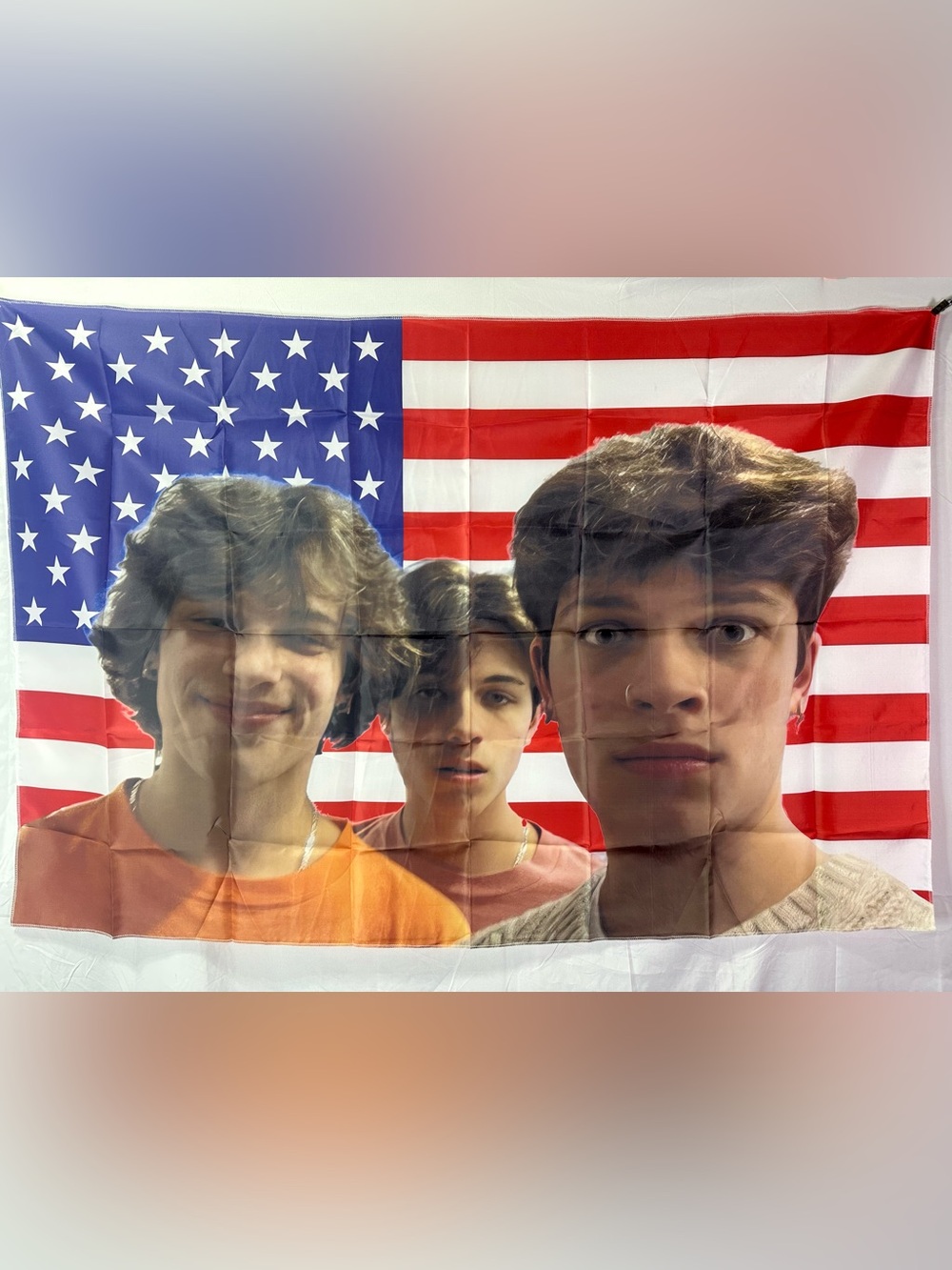Sturniolo Triplets American Flag Tapestry 40”x60”